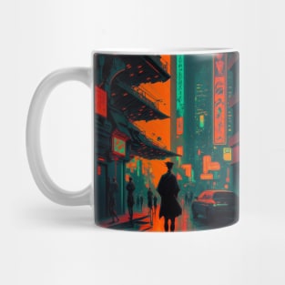 Cyberpunk neon city Mug